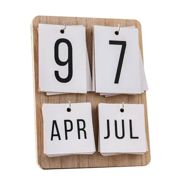 

American simple flipping wooden calendar Home Office Decoration Desktop Ornaments Perpetual Calendar wall hanging decor Artcraft