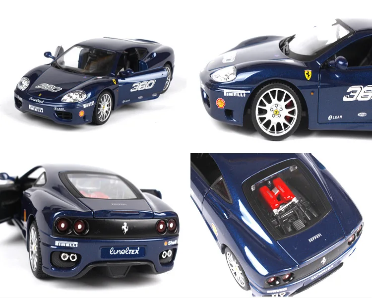 1-24 Bimeigao оригинальная фабрика Ferrari 458 модель гоночной машины Модель автомобиля из сплава