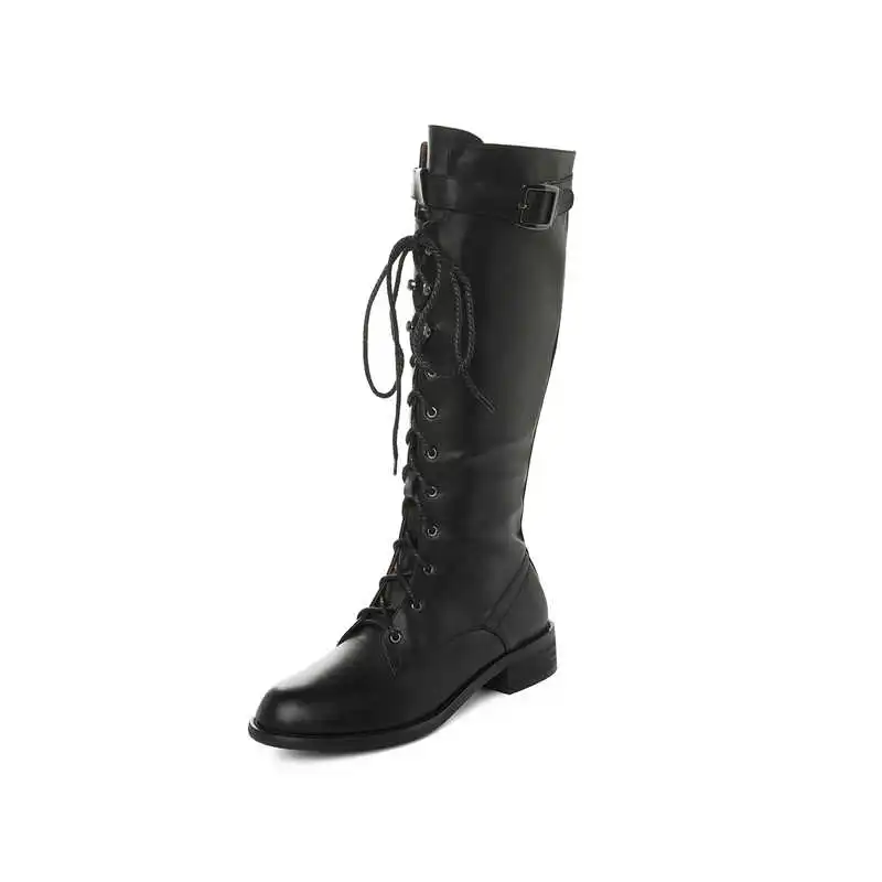 black2 not fur MORAZORA/ г. Высокие сапоги до колена из натуральной кожи наивысшего качества женские мотоциклетные ботинки Осень-зима повседневная женская обувь на квадратном каблуке - Цвет: black2 not fur
