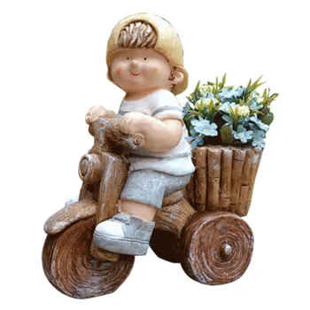 

Outdoor Garden Courtyard Villa Cycling Boy Flowerpot Decoration Crafts Garden Kindergarten Decoration Landscaping Decor M3237