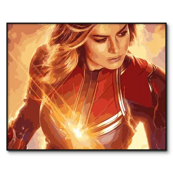

Captain Marvel Oil Painting By Numbers Kits Unique Gifts Home Decoration DIY Digital Pictures Coloring by numbers on the wall