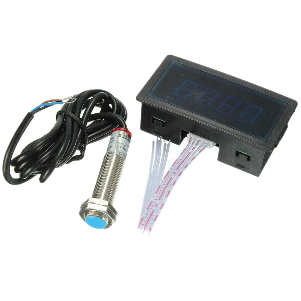 

Led RPM Speed Meter Current Industry 4 Digital Anti Interference Rectangle Durable With Hall Install Voltage Motor