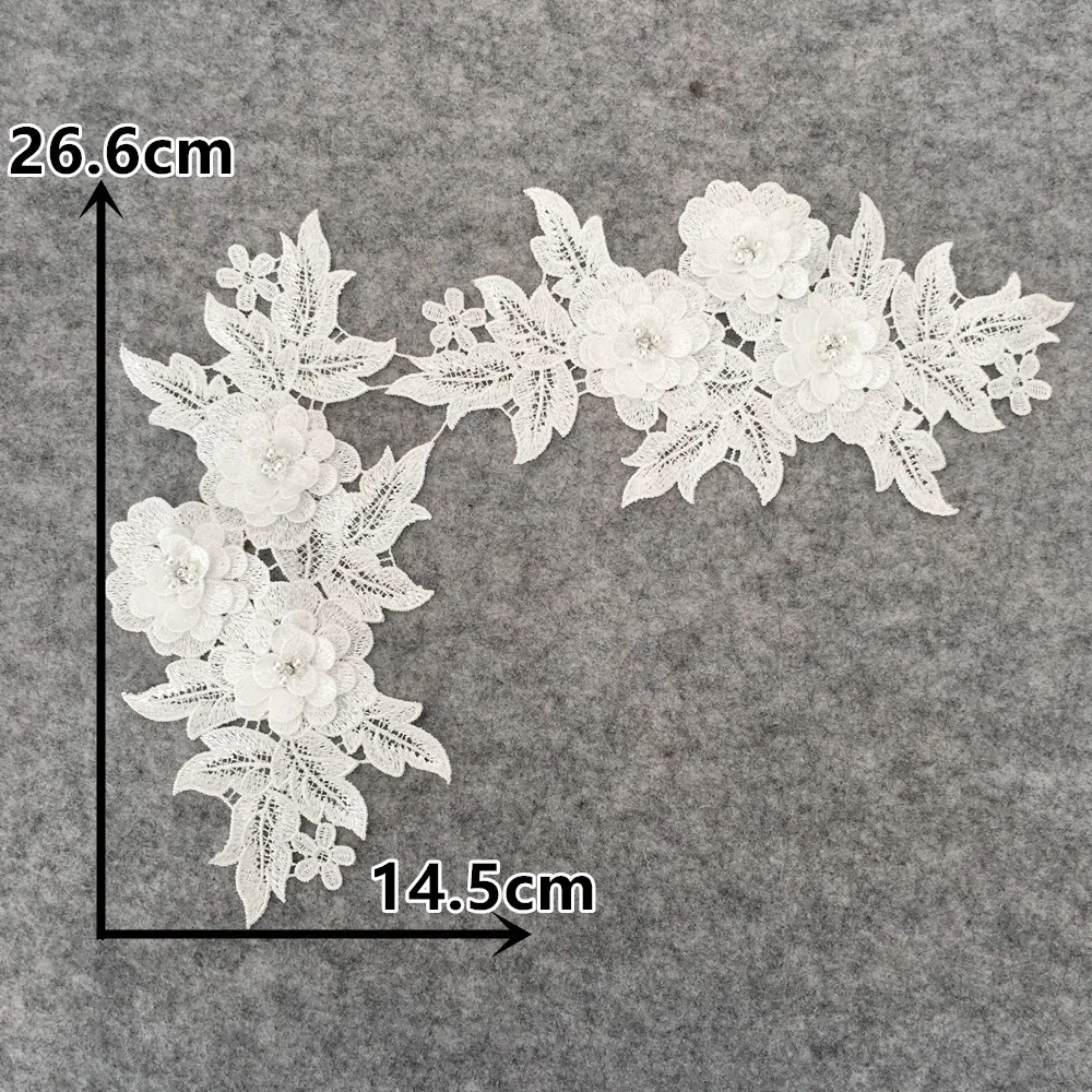 Новое поступление 3D Цветочная вышивка аппликация кружевной воротник декольте DIY Стразы для шитья кружевная ткань платья аксессуары Скрапбукинг - Цвет: YL1848