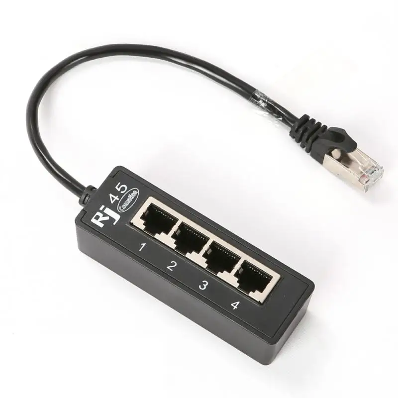 RJ45 1 Male To 4 Female Ports Ethernet Network Plug Cable Splitter Extension Adapter Connector For Routers Hubs | Компьютеры и офис