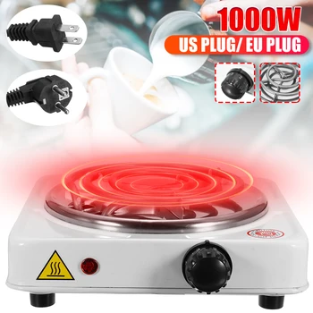 

Electric Stove 1000W Portable Iron Stove Burner Hot Plate Kitchen Cooker Milk Soup Coffee Heater US/EU Plug Durable