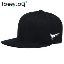 Фирменная новинка, регулируемая бейсболка, модная кепка с принтом, хлопковая бейсболка с плоским козырьком, Кепка для мужчин, женщин, хип-хоп, папа, черные шапки
