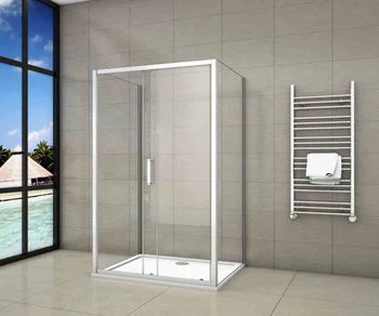 

Shower screen, front sliding sheets + two fixed side panel tempered glass 5mm