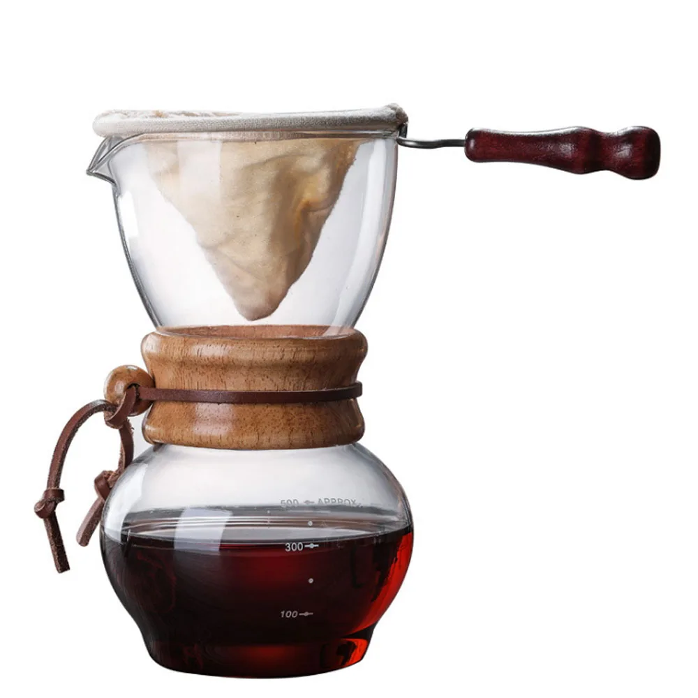 Free Shipping Coffee driper Coffee drop pot Wooden/ Metal Hand Explosion-proof Made Coffee Maker