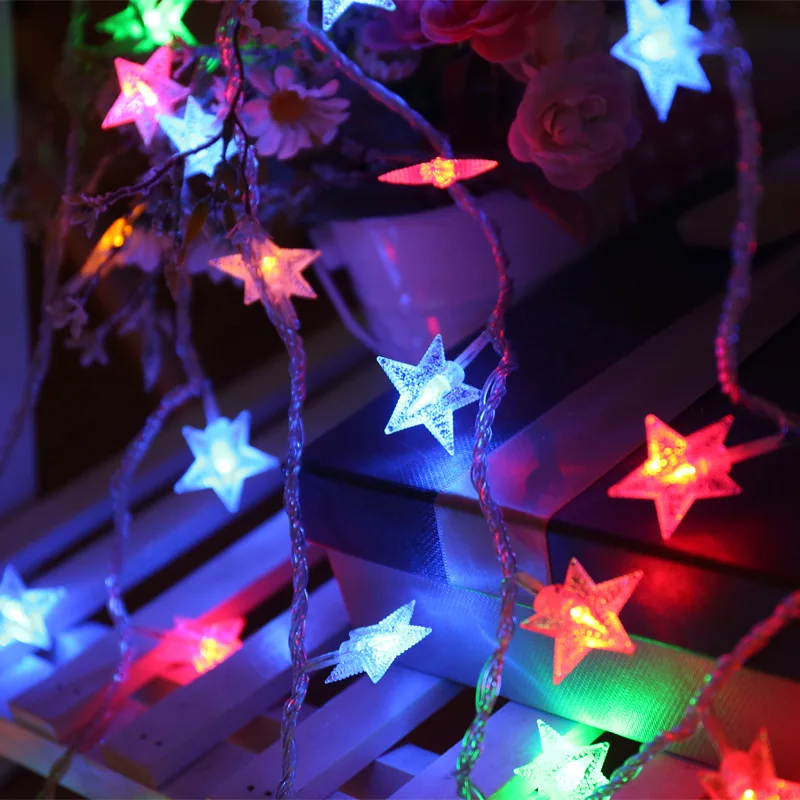 6 м 40LED Снежинка шар звезда батарея струнный светильник s Рождественская гирлянда Фея Curtian светильник для рождественской елки новогодние вечерние украшения