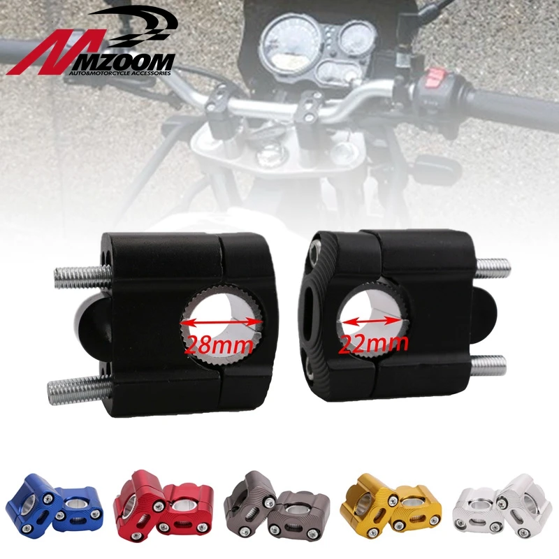 

Free Shipping 1 pair CNC 22mm 28mm Off road Motorcycle Bar Clamps Handlebar risers Adapter for 7/8" 1-1/8 Pit Dirt motorbike