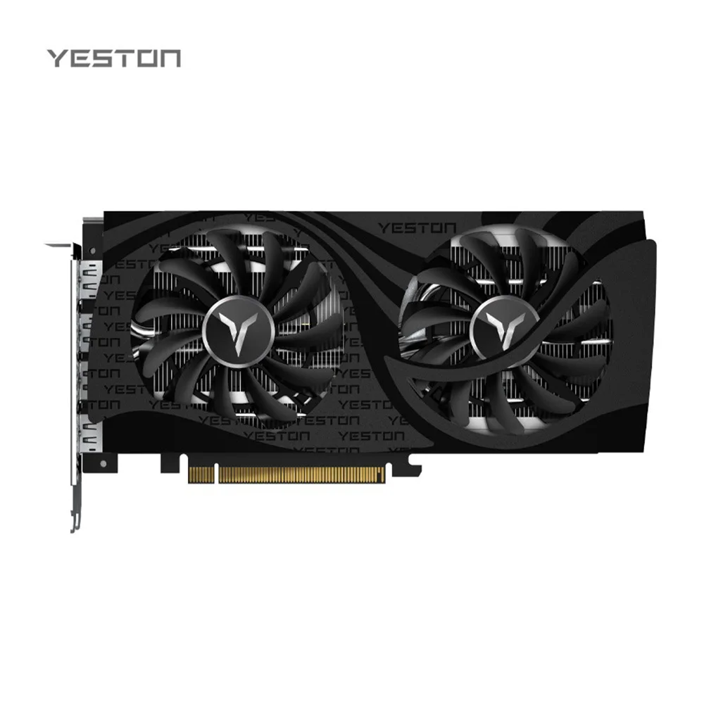 Yeston RX6600XT-8G D6 GA Gaming Graphics Card with 8G/128bit/GDDR6 Memory 2 Cooling Fans Metal Backplate 3*DP+HD Output Ports graphics card for pc Graphics Cards