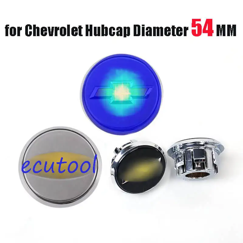 Wheel Center Cap Cover with Logo Blue Light Led Floating HubCaps 54MM for 2013 Cruze Malibu Equinox 2016 Captiva Onix Trax | Автомобили и