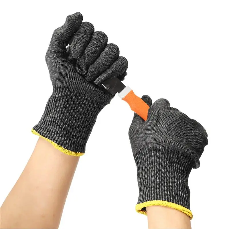 NEW Black Safety Cut Stab Resistant Stainless Steel Wire Metal Mesh Butcher Gloves Cut-Resistant Safety Gloves