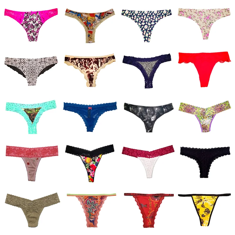 Morvia Women Thongs Tangas G-Strings Underwear Panties Variety Pack Lot 10