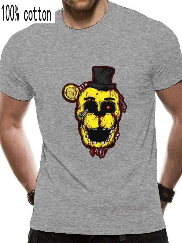 Кровавая Золотая Футболка Freddy FNAF с надписью five nights freddys Golden freddy Бонни и Чика foxy kawaii