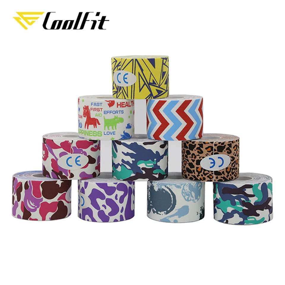 Эластичная цветная обвязка для мышц CoolFit хлопковая рулонная лента физиотерапии
