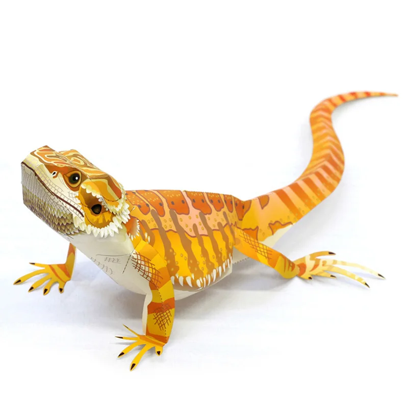 Pogona vitticeps ящерица Складная Мини 3D бумажная модель ремесла рептилий фигурка
