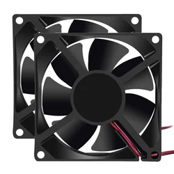 2 PCS 4500RPM 80mm x 80mm x 25mm ventilateur DC 12V 8025 ventilateur de refroidissement sans balais pour le refroidissement du boîtier de l'ordinateur PC refroidisseur de CPU radiateurs 2 broches 