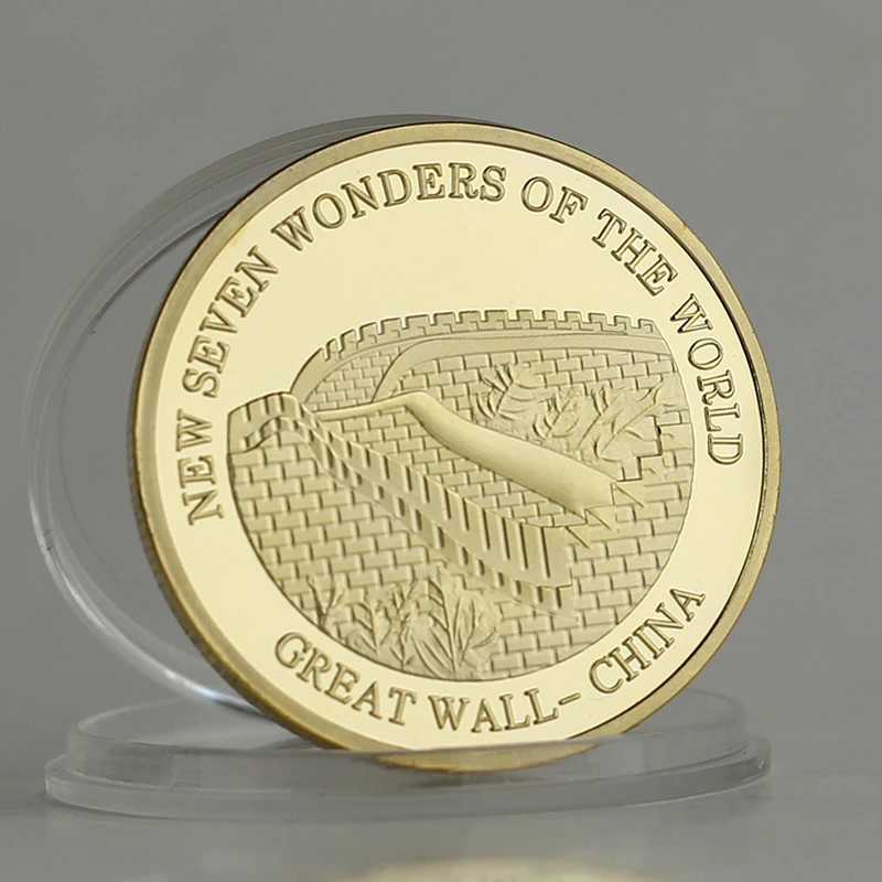 2007 Семь чудес мира Китай Великая стена позолоченный Сувенир Монета