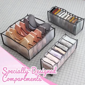 

2020 Foldable drawer organizer separated Underwear Storage Box Dormitory closet organizer for socks Bra Underpants Organizer