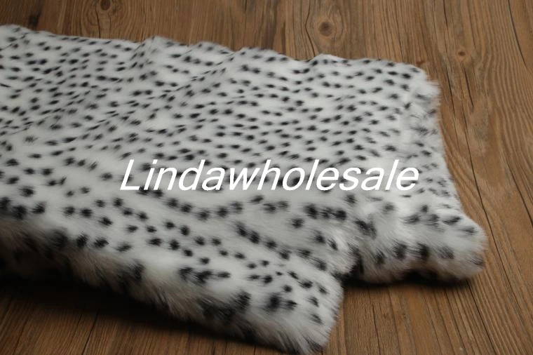 Long Pile Faux Fur Fabric Luxury Leopard Jacquard Two-colors