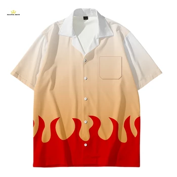 

Demon Slayer Anime Shirt 3D Printed Cosplay Costume Relaxed Designs Fashionable Hit Hop Rapper Short Sleeve Shirt Hawaiian Shirt