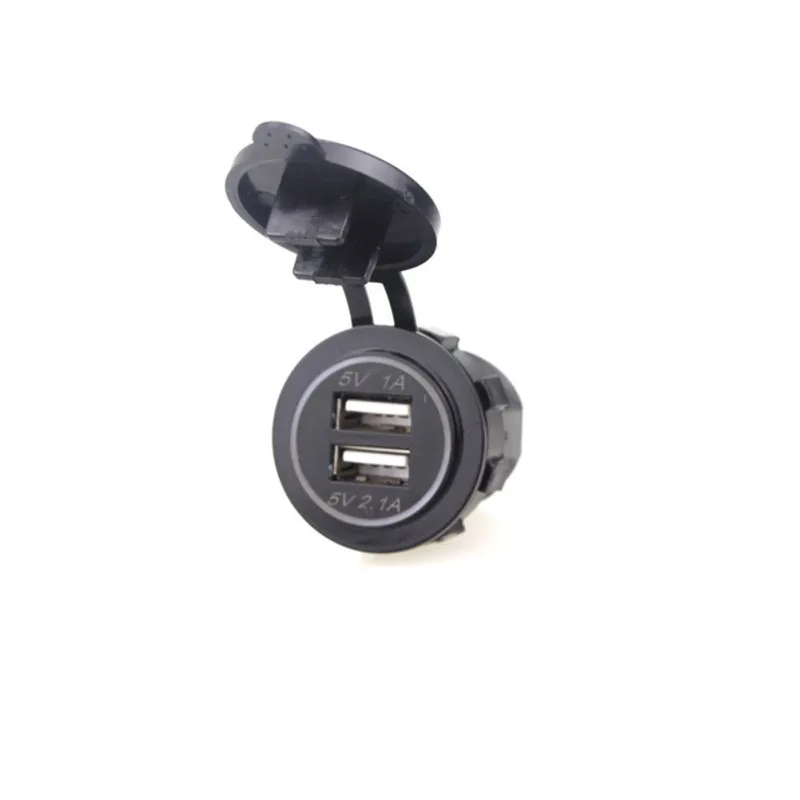 Новая мотоциклетная обувь Usb Зарядное устройство модификации Водонепроницаемый Dual USB один светодиодный 12 V-24 V 3.1A зажимное крепление Зарядное устройство для Авто Грузовик Лодка