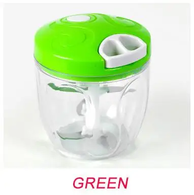 GREEN 900 мл мощная ручная мясорубка, ручной измельчитель, миксер, миксер, блендер для измельчения мяса, фруктов, овощей, орехов, трав - Цвет: GREEN