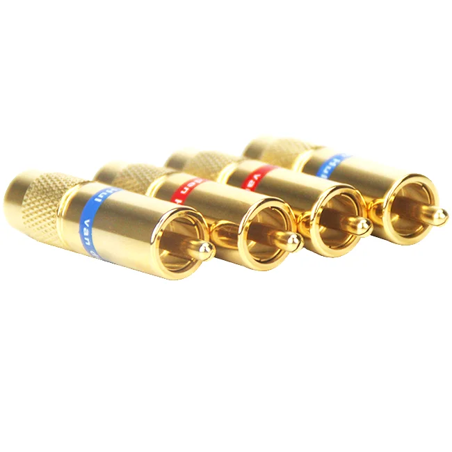 

4 PCS high end RCA lotus gold plated connector plugs van den hul c-8.4 RCA plugs, terminals for hifi audio of DIY VDH cable