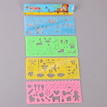 

4pcs Stationery Candy Color Ruler Oppssed Drawing Template Free Shipping