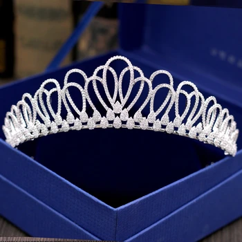 

Fashion Zircon Crystals Crown Bridal Tiaras Wedding Crowns Hair Accessories Princess tiara coroa de noiva Women Hairband Diadem