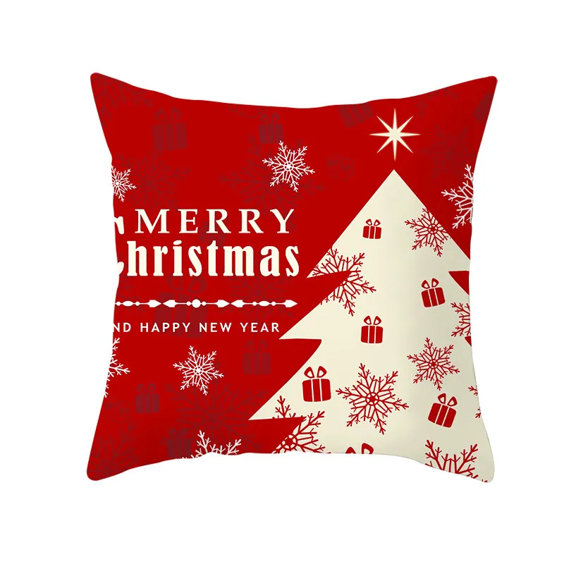 Fuwatacchi Red Printed Cushion Cover Christmas Gift Decorative Pillow Covers for Home Sofa Polyester Throw Pillowcases 45*45cm - Цвет: PC11731