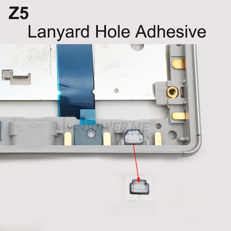 Dower Me 12 шт./компл. отпечатков пальцев телефона отверстие Джек Батарея двусторонний клей спереди и длинное сзади полный набор клей для sony Xperia Z5 Z5Dua - Цвет: For Lanyard Hole