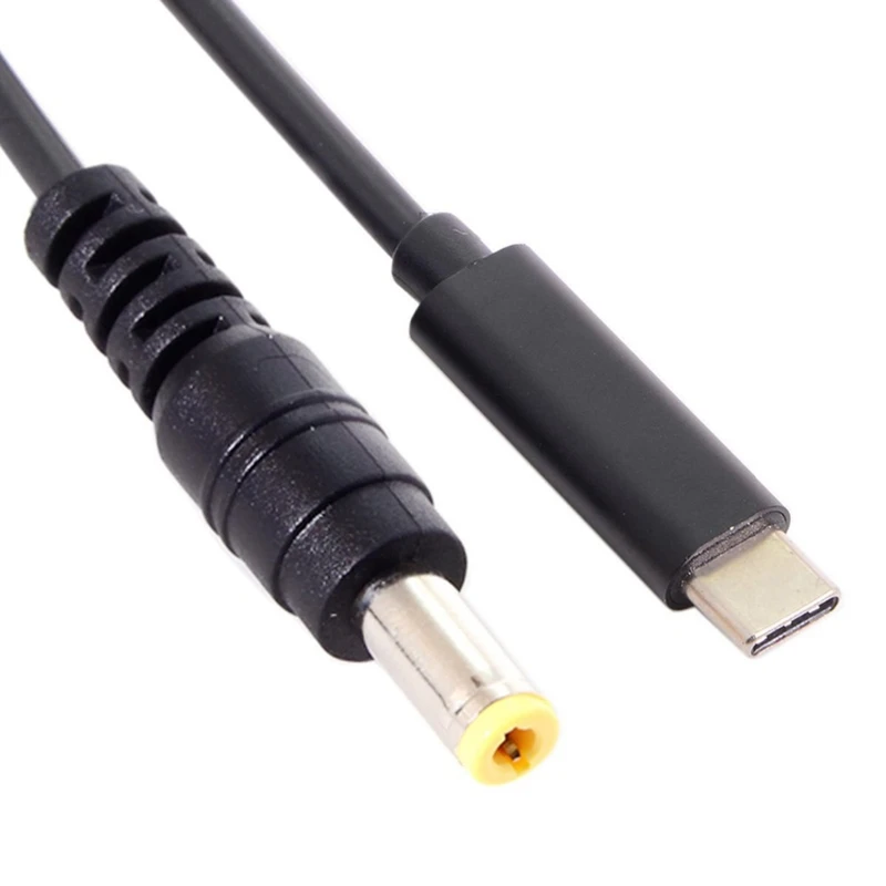Cablecc Cable de carga con USB-C rectángulo de 5,5 x 2,5 mm para portátil 