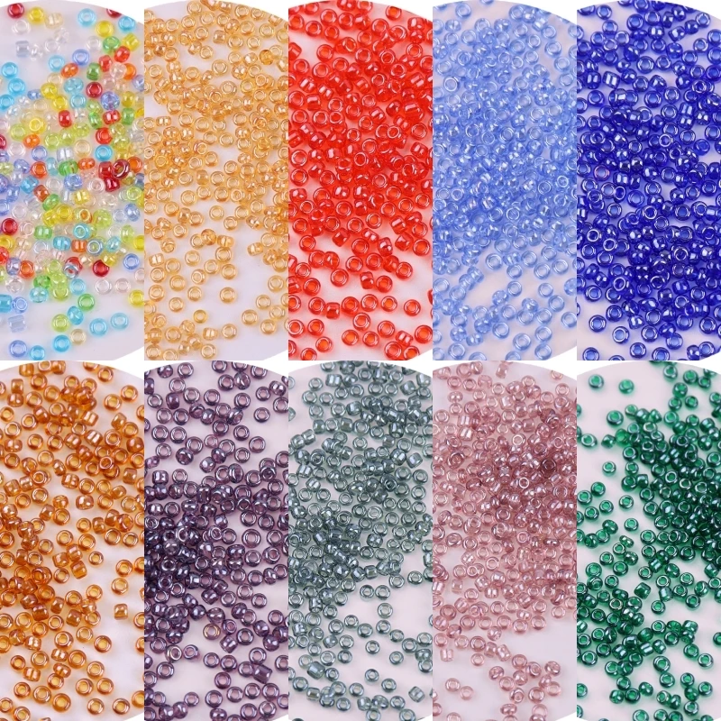

Transparent Glass Rice Beads 720pcs 2mm Multi-Color Loose Beads For DIY Handmade Bracelet Necklace Beaded Material Accessories