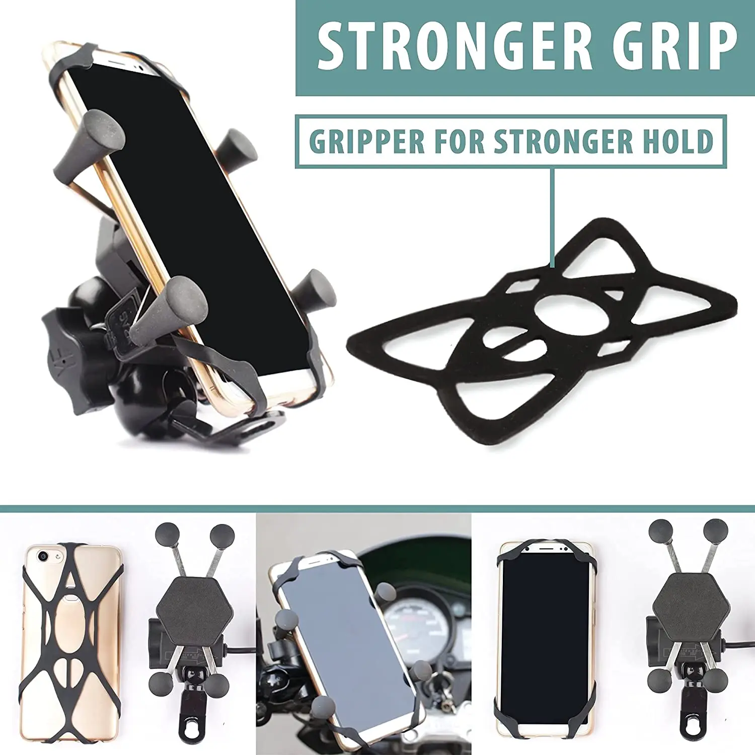 Motorcycle Mobile Phone Holder With USB Charger Motorbike Bike Handlebar Stand Mount Bracket
