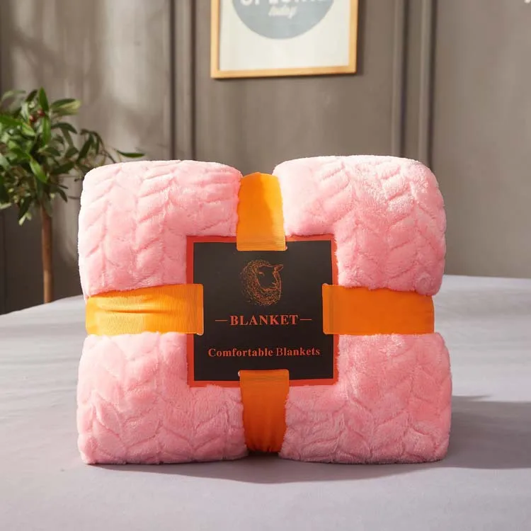 Фланелевое плюшевое теплое одеяло, офисное одеяло, клетчатое домашнее постельное белье, простыня, покрывало для путешествий, уличное одеяло s - Цвет: light pink