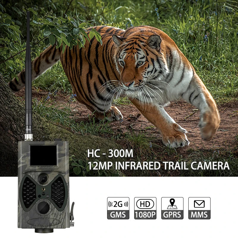 

HC300M Hunting Trail Camera GSM 12MP 940NM 1080P Photo Traps Night Vision Wildlife infrared Hunting Cameras