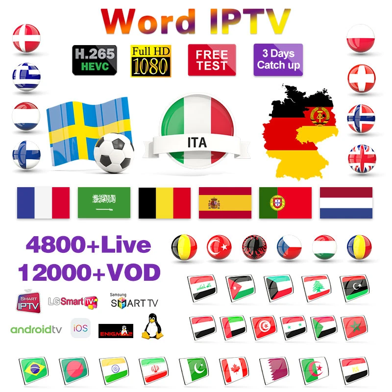 IPTV France/Italy/Canada/Spain/Greece/Arabic IP TV Android/MAG/M3U Code IPTV France/Italy/Canada/Spain/Greece/Arabic IPTV Code