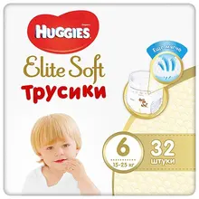 Подгузники-трусики Huggies Elite Soft 6 15-25кг 32шт Подгузники-трусики Huggies Elite Soft 6 15-25кг 32шт