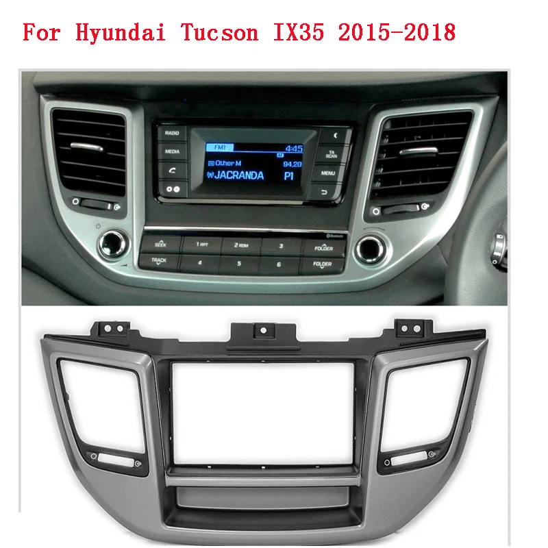 

Автомобильный радиоприемник Double din, установка DVD GPS, пластиковая панель Fascia, рамка для HYUNDAI Tucson IX35 2015-2018, комплект крепления для приборной панели