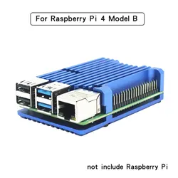 Raspberry Pi CNC Aluminum Alloy Dual-Fan Case with Heat Sinks - 5 Color Armor Shell (For 4B no fan blue)