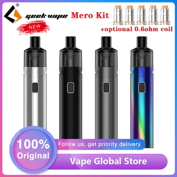 

Original Geekvape Mero Vape Kit 2100mAh Battery & 3ml pod 0.4/0.6ohm Coil E-cig Kit Pen Style Vaporizer Vs Aegis Boost / Drag X