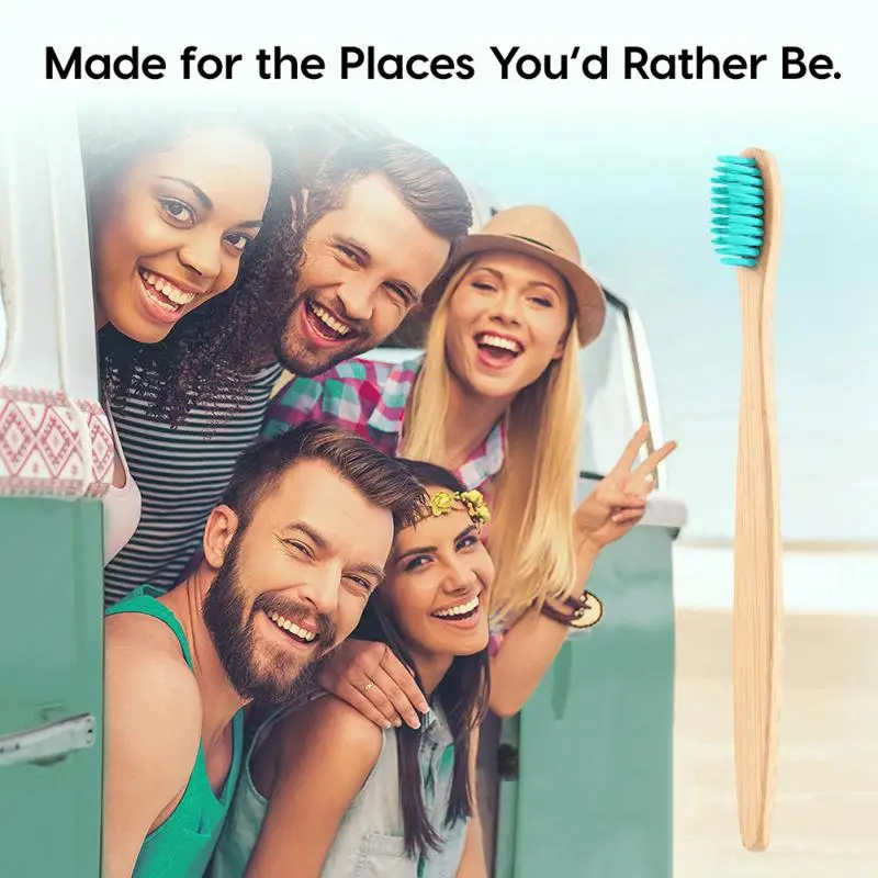 Зубная щетка из натурального бамбука разноцветные кисти Зубная щетка круглая бамбуковая ручка Мягкая Щетина зубная щетка для взрослых