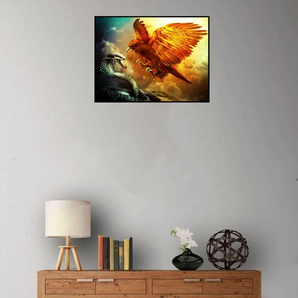 Орел Змея боевой узор DIY Вышивка Алмазная картина вышивки крестом домашняя