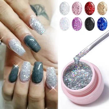 

UR SUGAR 5/7ml UV Gel Nail Polish Rose Gold Glitters Soak Off UV Gel Sequins Varnish Color Nail Gel Polish DIY Nail Art varnish