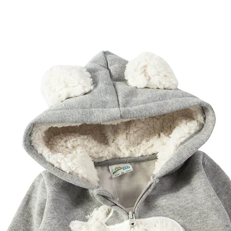 Autumn Newborn Baby Rompers Infant Winter Clothes Baby Boy Girl Jumpsuit Hooded Costume Suit Thick Warm Toddler Outerwear