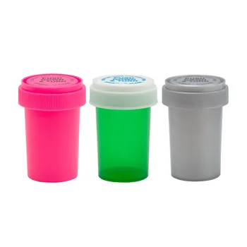 

HORNET 20 Dram Push Down & Turn Vial Container Acrylic Plastic Smoking Storage Stash Jar Pill Bottle Case Box Herb Container