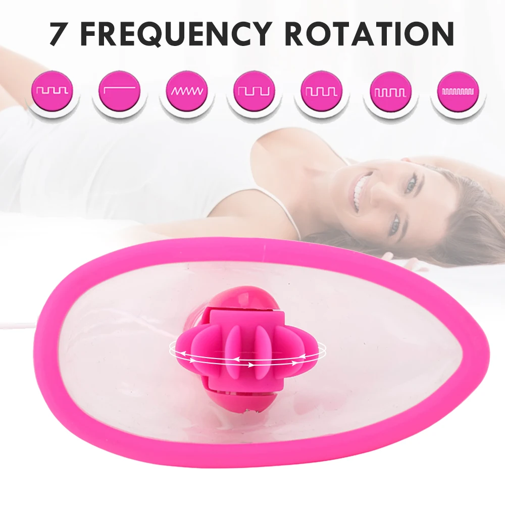 Pussy Pump For Vagina Clitoris Sucker For Women Vibrating Brush Clit Vibrator 7 Speeds Vaginal Suck Pump Sex Toys Adult Products