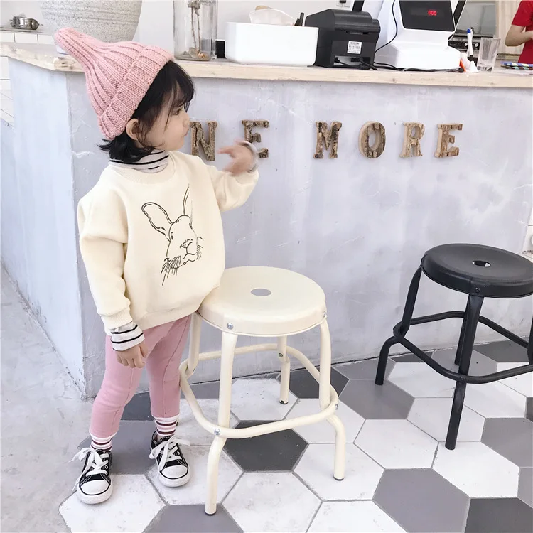 Autumn Winter Baby Girls Sandy Color Thicken Thread Patchwork Skinny Pants Kids All-match Fashion Leggings Render Pants